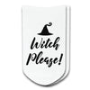 Witch please custom printed on no show socks.