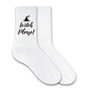 Witch please custom printed on crew socks.