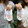 Zeta Tau Alpha sorority name and watercolor floral design custom printed on white cotton no show socks